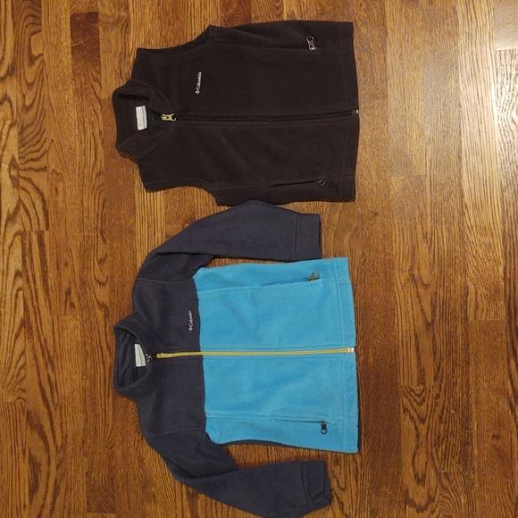 Columbia Other - Columbia Boys 4T Bundle....fleece blue two-toned, full zip jacket and gray vest